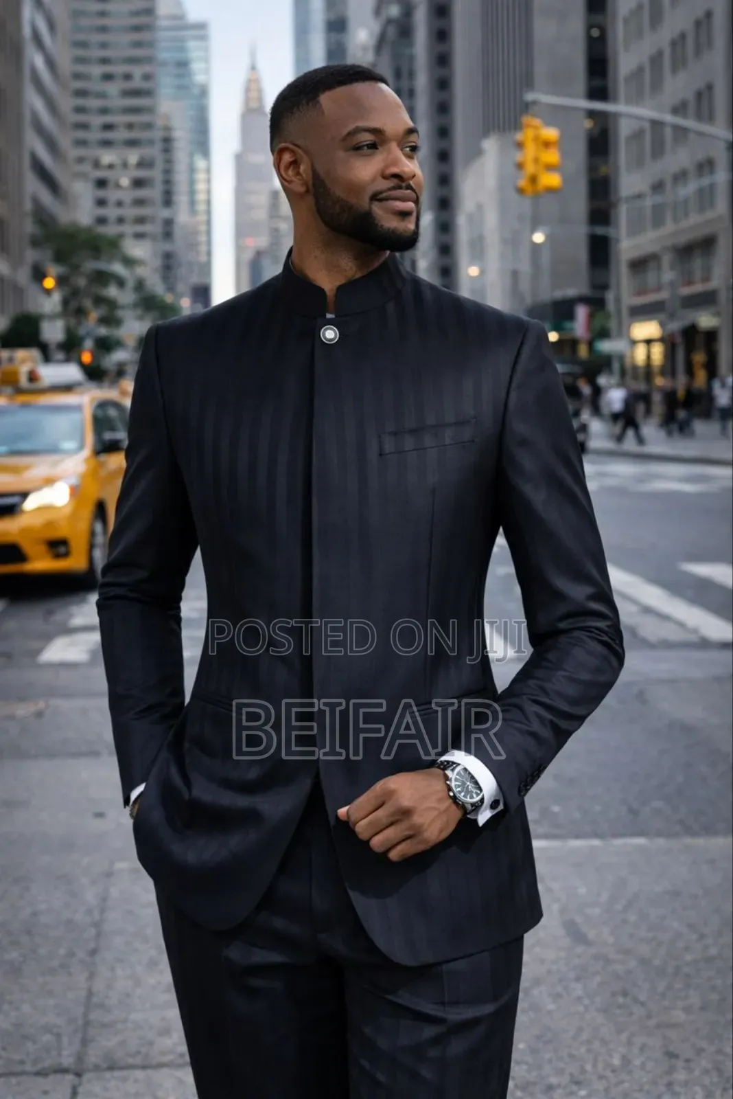 Modern Slight Strips Safari Suits