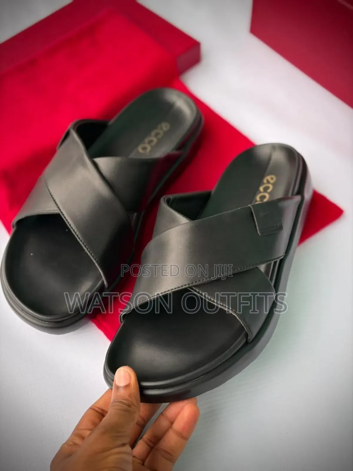 Men's New and Original Leather Sandals Ecco Brand Typically Royal