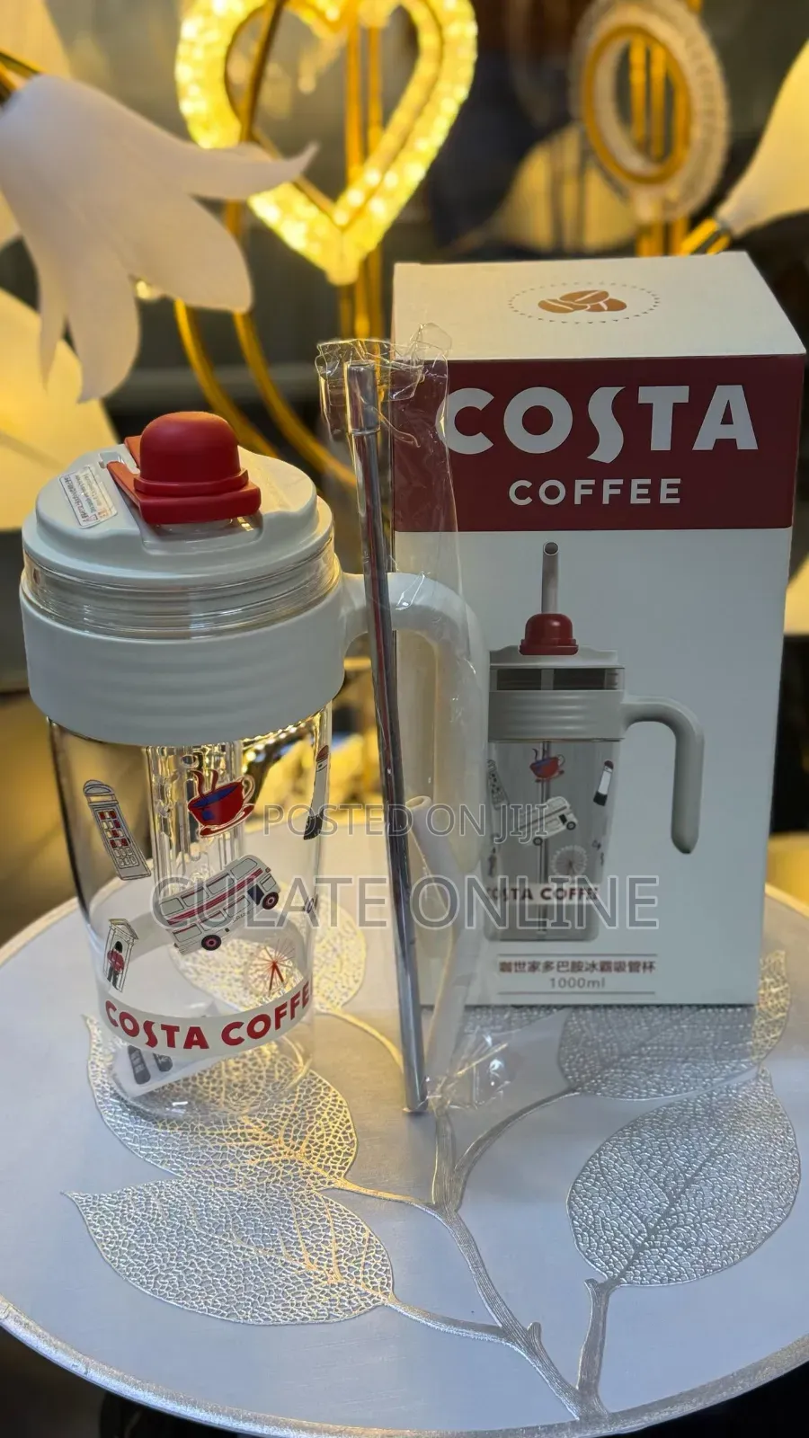1ltr Costa Coffee Mug With Straw