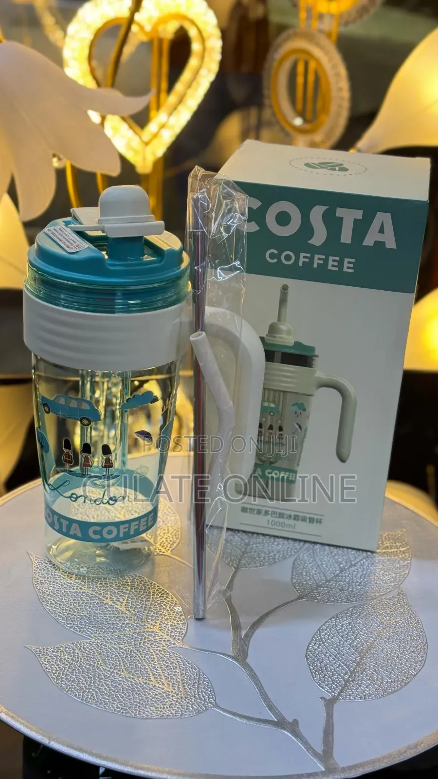1ltr Costa Coffee Mug With Straw
