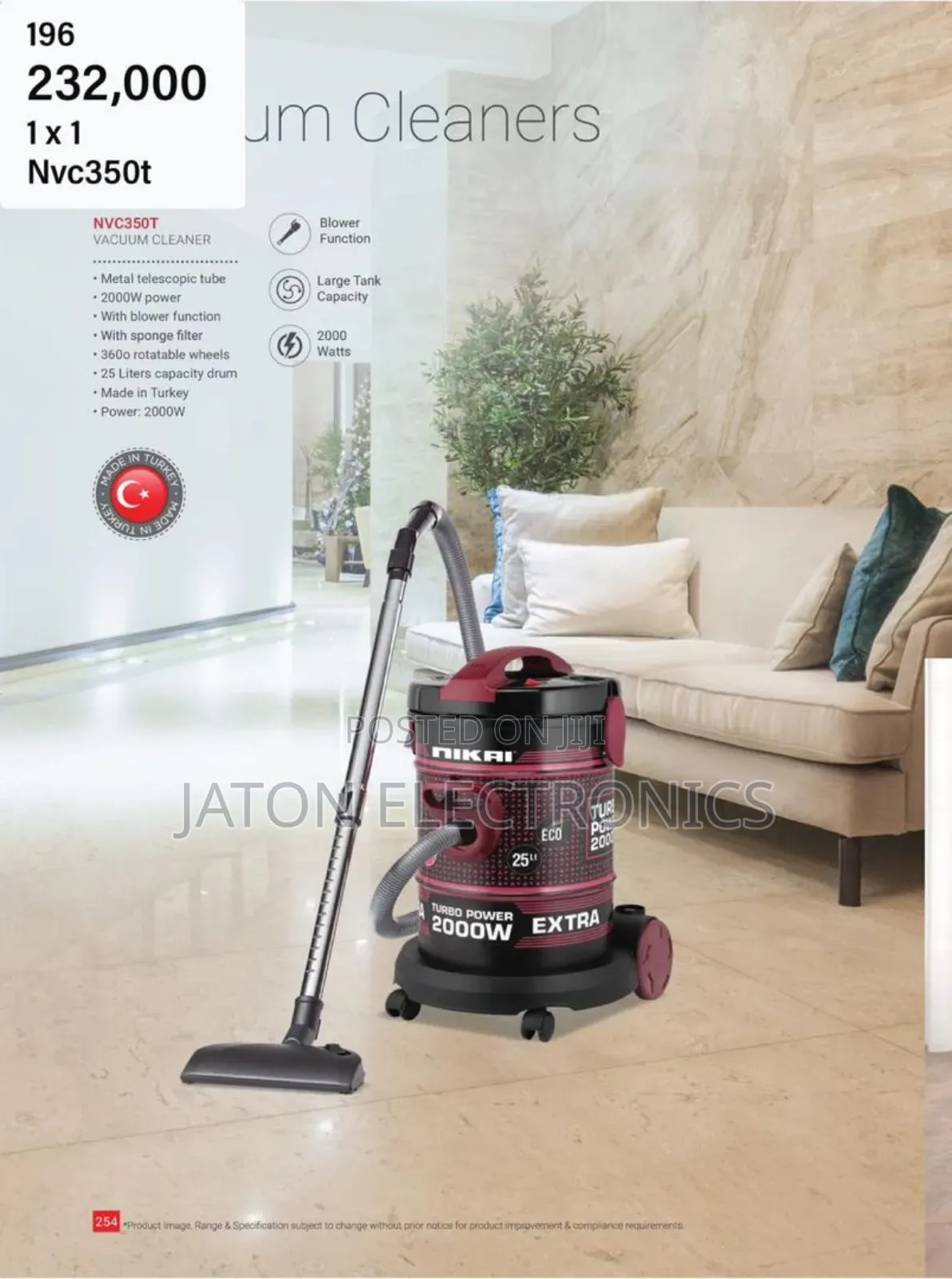 Nikai Vacuum Cleaner 25 Liter 2000watts