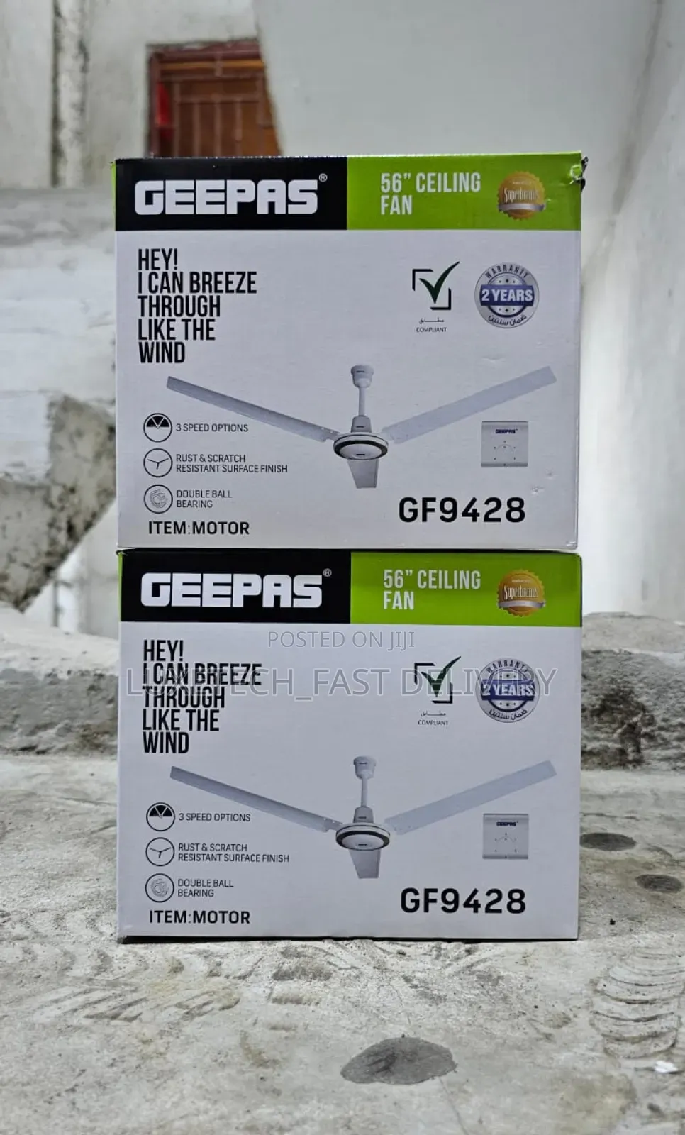 Geepas 56" Ceiling Fan - Large-Sweep Fan