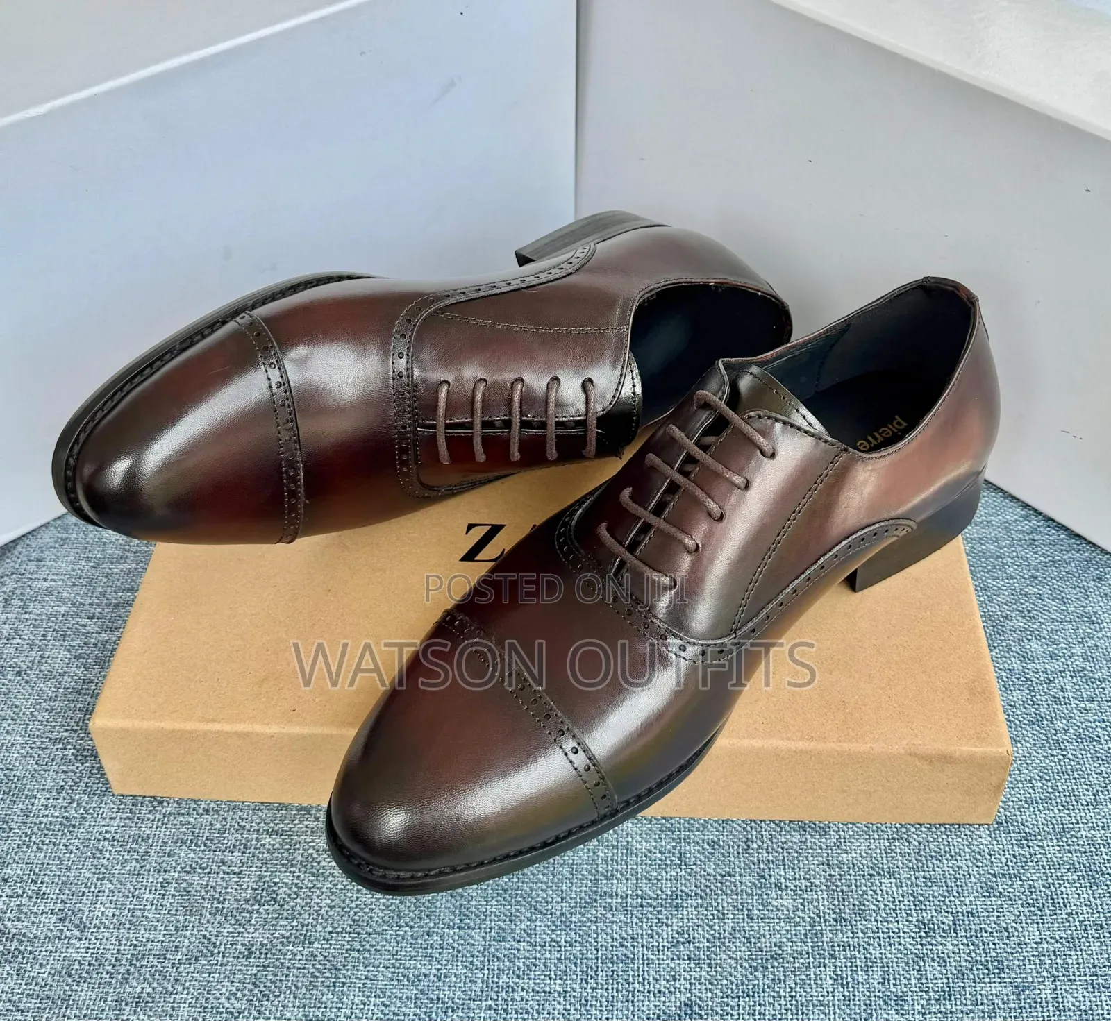 Piere Cardin Brand European Origin Men's Original Leather Shoes