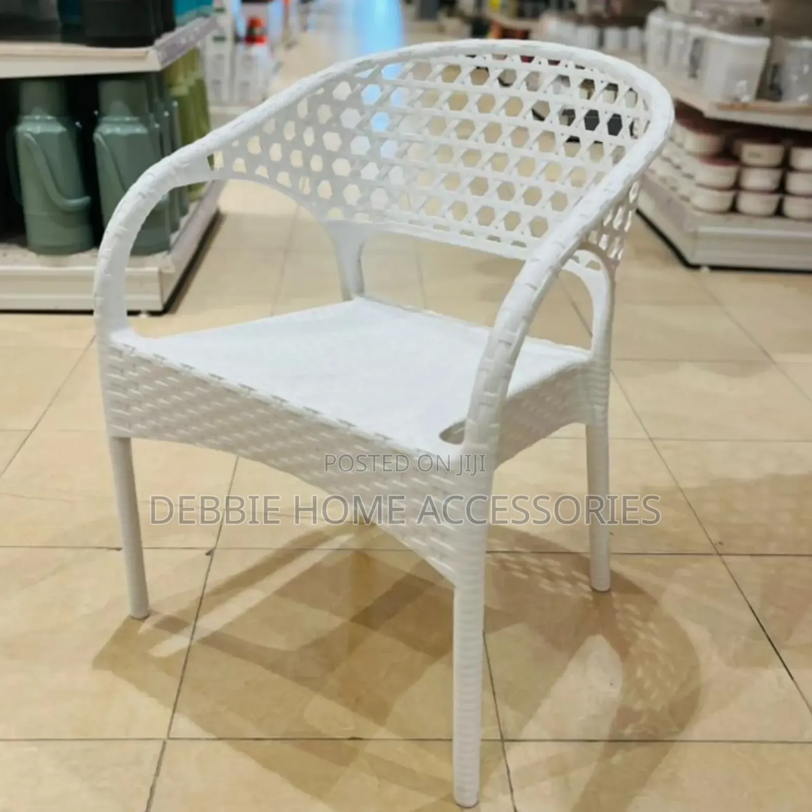 Faux Rattan Woven Plastic Armchair (Multi-Colored)