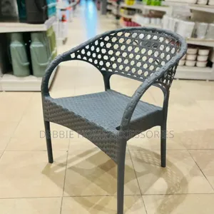 Faux Rattan Woven Plastic Armchair (Multi-Colored)