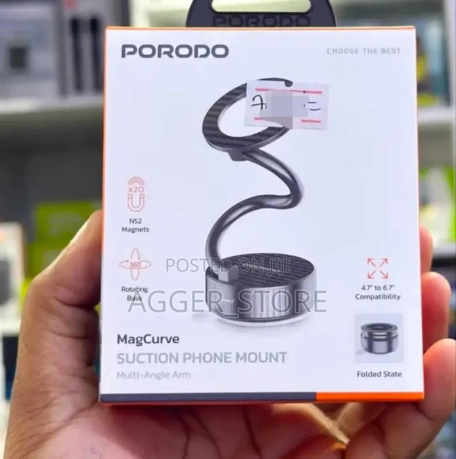 Porodo Magcurve Suction Phone Mount