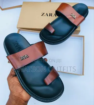 Men's Leather Sandals Zara Brand Materials Original and Quality