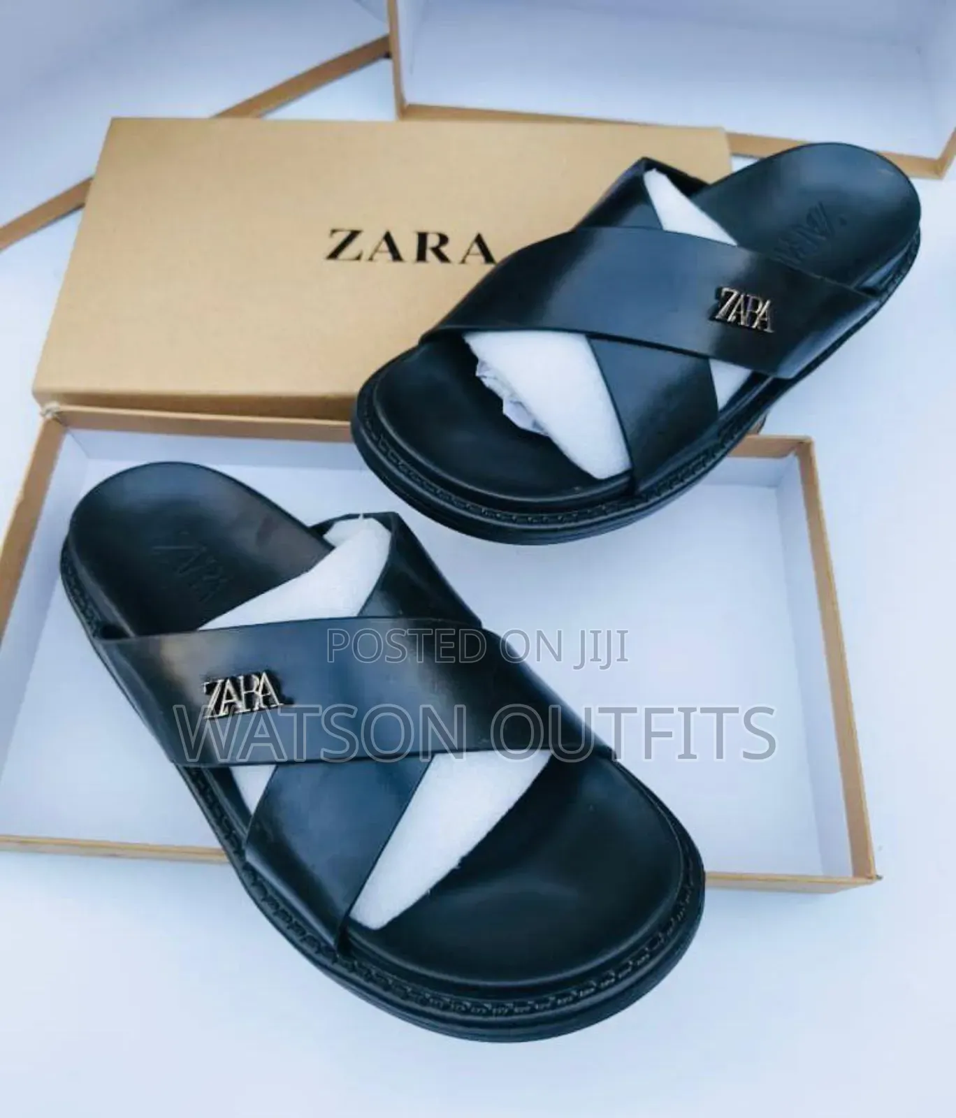 Men's Leather Sandals Zara Brand Materials Original and Quality