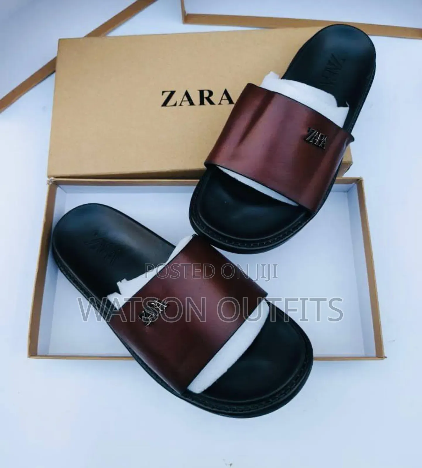 Men's Leather Sandals Zara Brand Materials Original and Quality