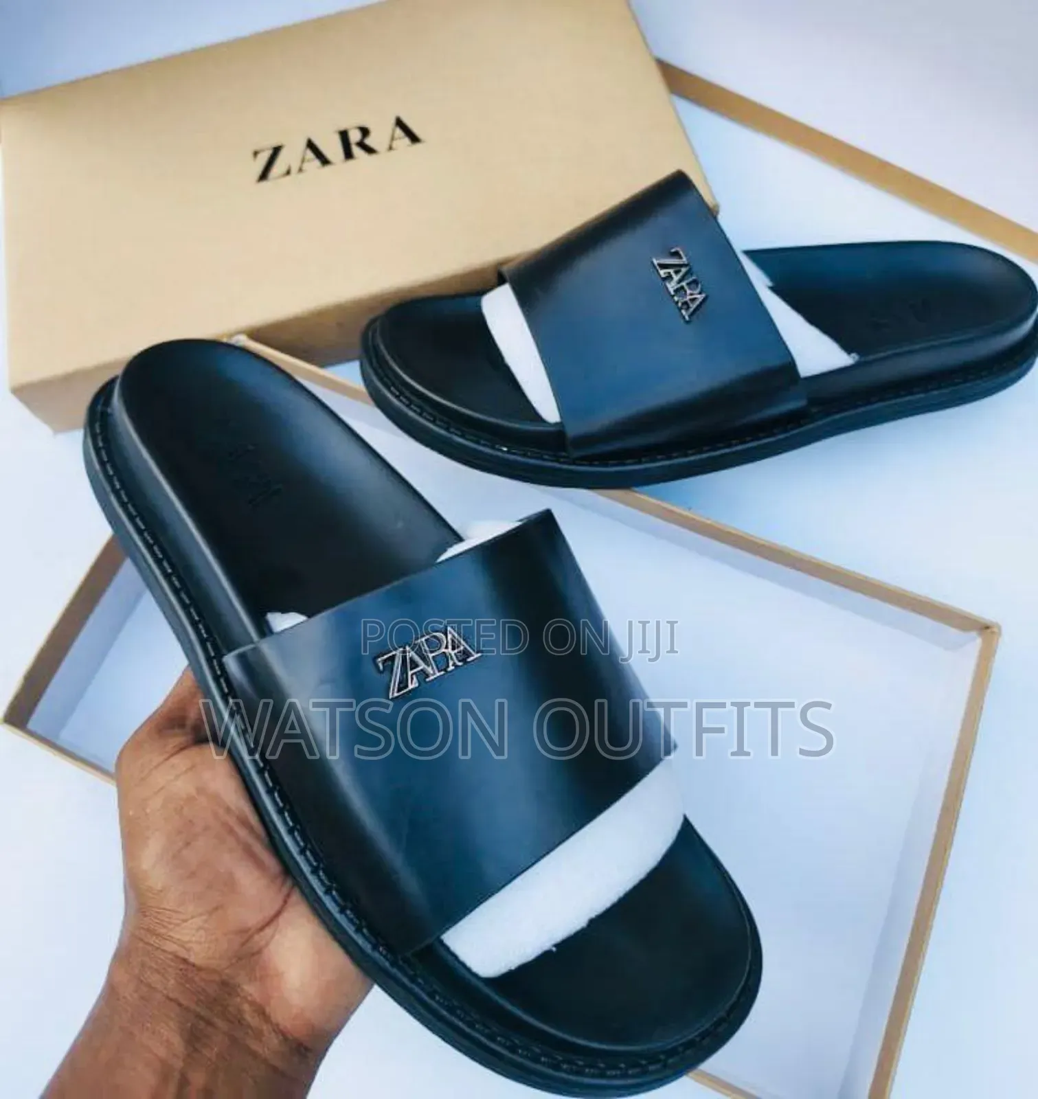 Men's Leather Sandals Zara Brand Materials Original and Quality