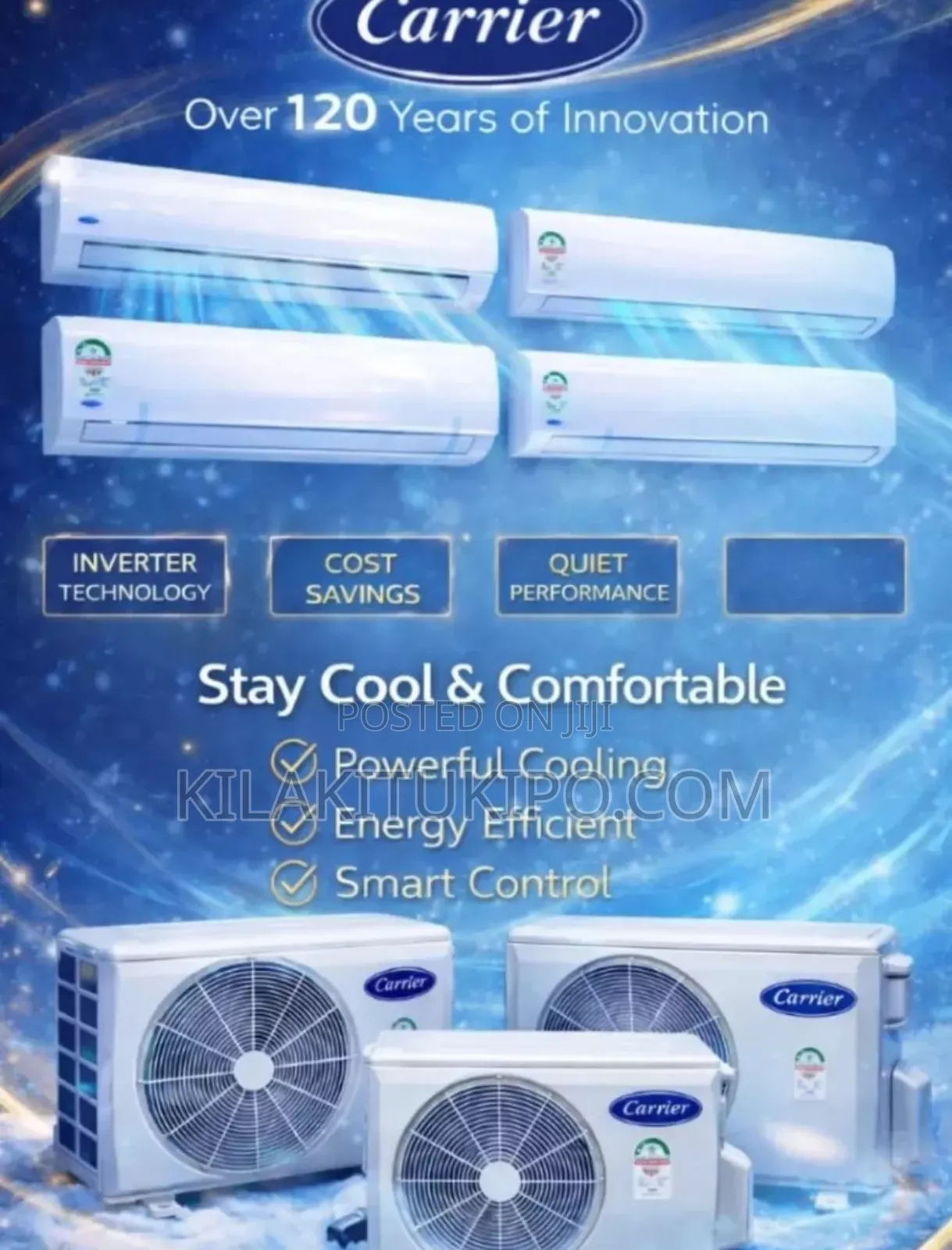 Made in Thailand 1200btu Carrier QHG Midwall Split Unit Airconditioner