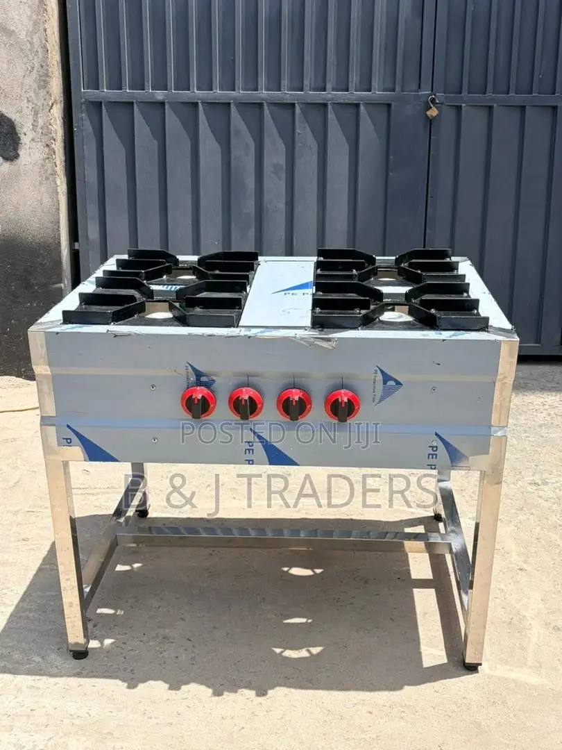 Commercial Stainless Steel 4 Burner Gas Cooker