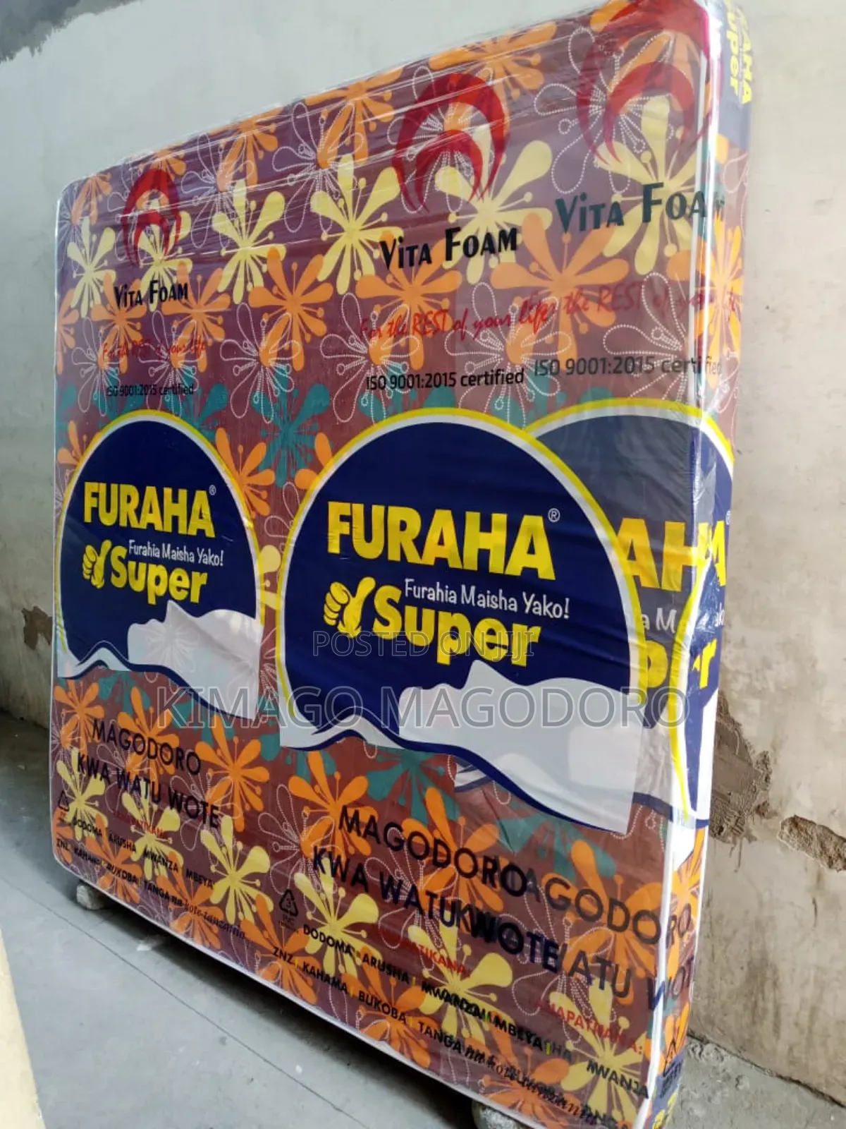 Godoro 6*6*8 Zinapatikana Ni Vitafoam Furaha Super
