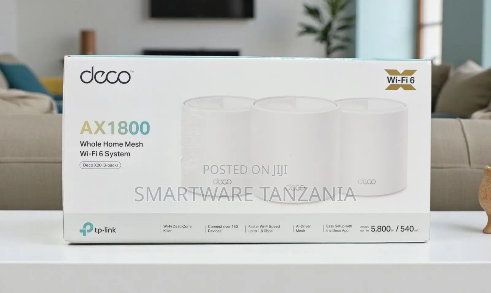 Tp-Link Deco X20 Ax1800 Wi-Fi 6 Whole Home Mesh System 3-Pack