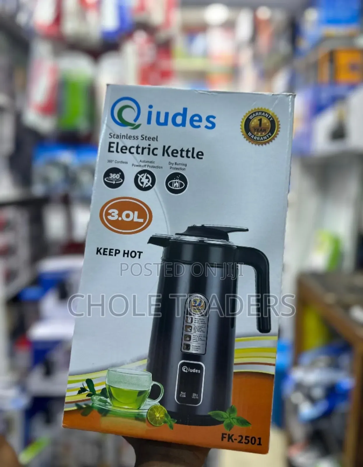 3.0l Qiudes Stainless Steel Electric Kettle (Black)