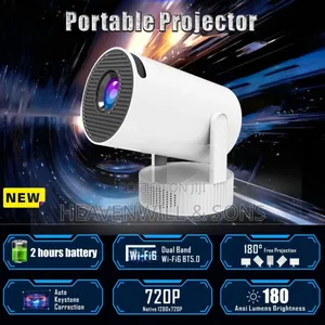 Rechargeable Smart Projector Hy300 Pro+ Android 11 2.5 Hours Battery