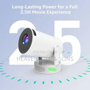 Rechargeable Smart Projector Hy300 Pro+ Android 11 2.5 Hours Battery
