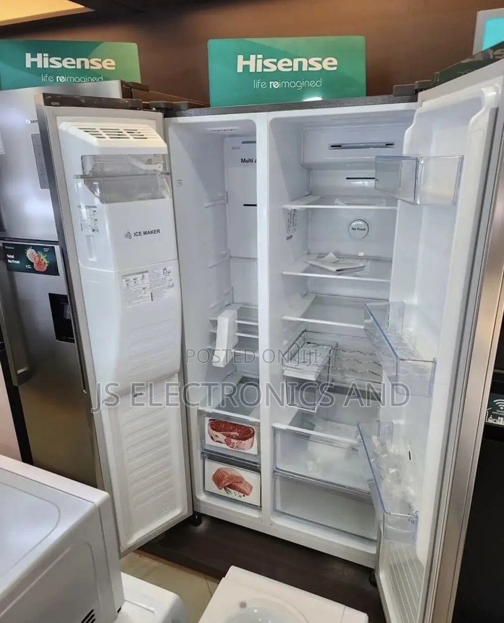 Hisense Fridge Liter 474 Side by Side No Frost With Water Dispenser