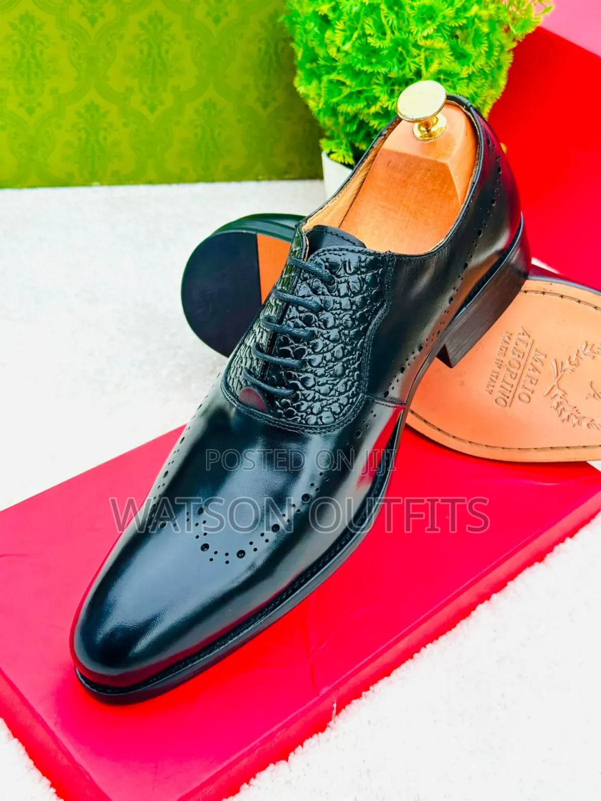 Men's Leather Shoes Mario Alborino Brand New Italy Made
