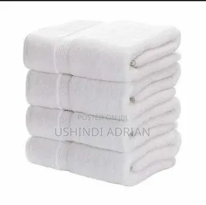 Taulo Nyeupe–Nzuri Na Imara Size: 60×120 Cm Bei: TSH 50,000