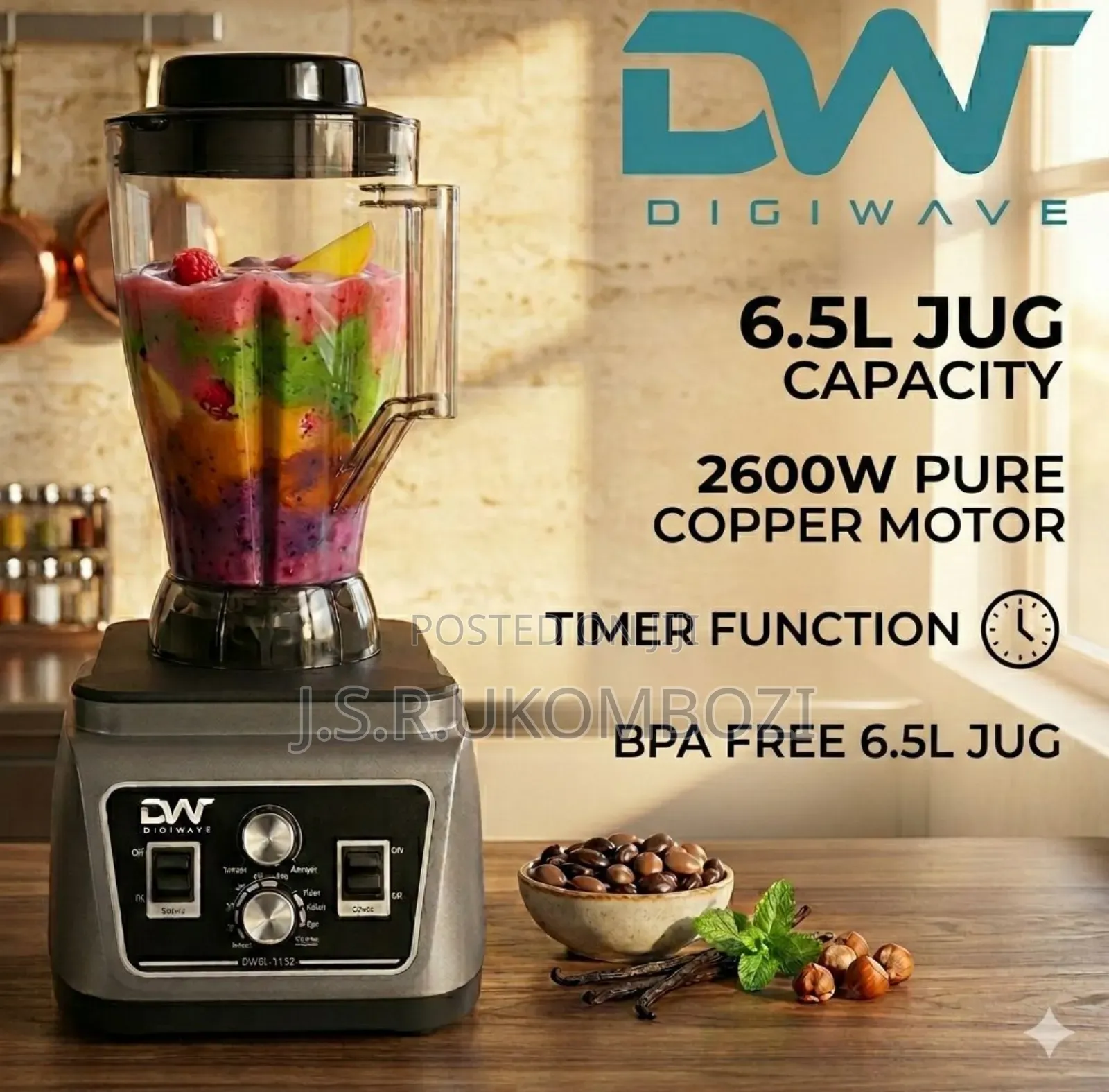 *Digiwave Commercial Blender 6.5l