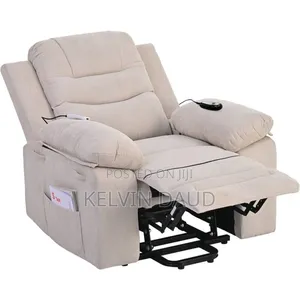 Chenille Fabric Power Lift Recliner Chair.
