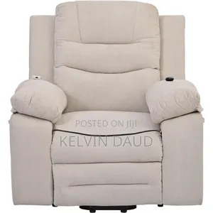 Chenille Fabric Power Lift Recliner Chair.