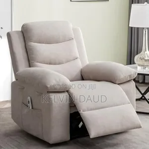 Chenille Fabric Power Lift Recliner Chair.
