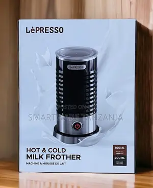 Lepresso Hot and Cold Milk Frother 100ml Stainless Black