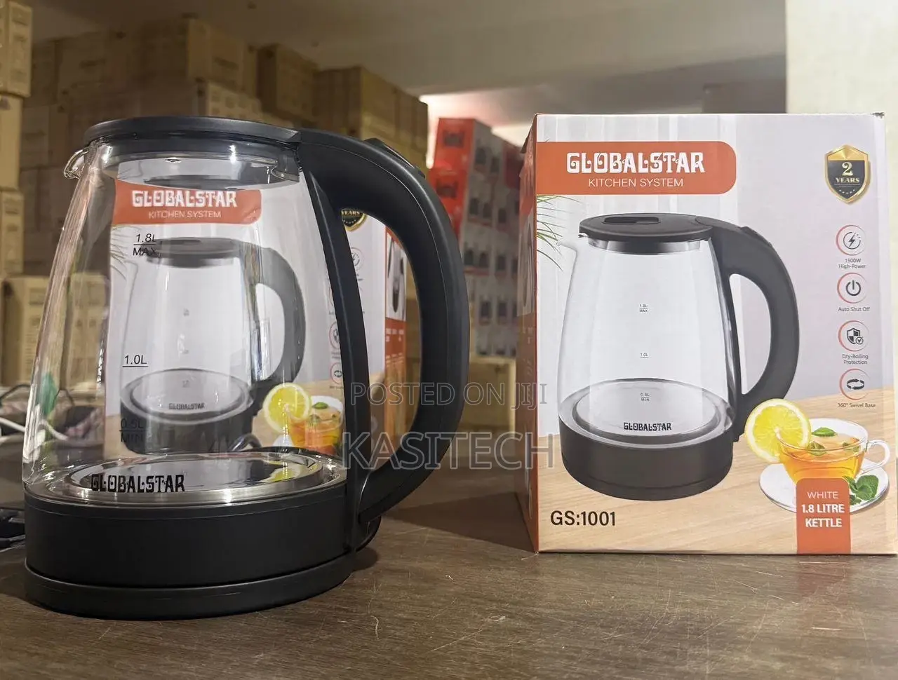 Globalstar Glass Kettle 1.8litres