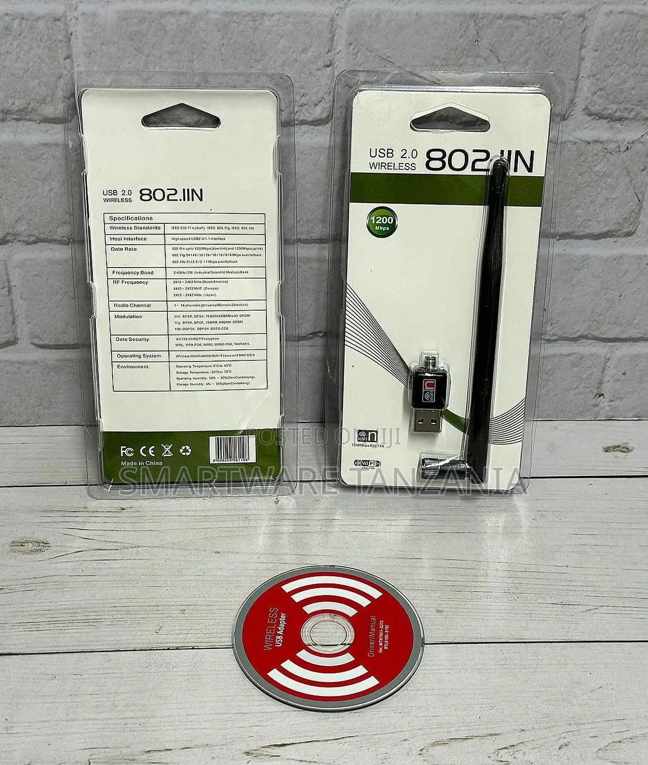 Usb 2.0 Wireless Wifi Adapter 802.11n 1200mbps Antenna