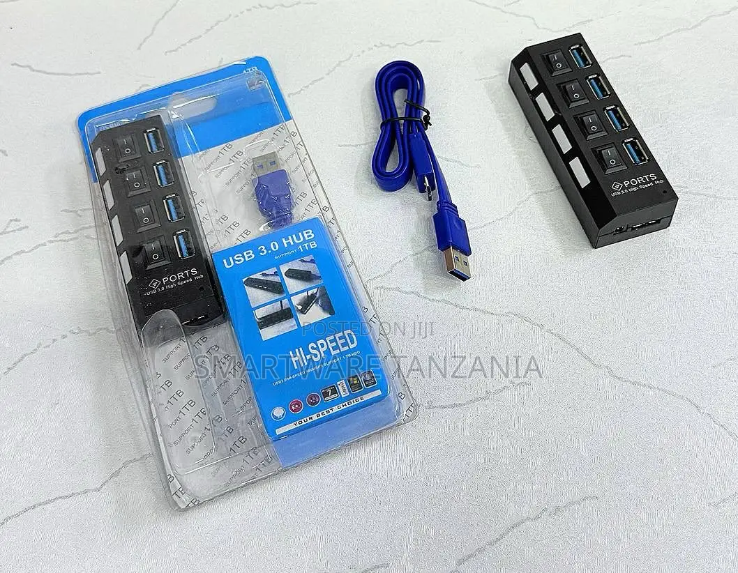 Usb 3.0 Hub 4-Port Hi-Speed Individual Switches 1tb Cable