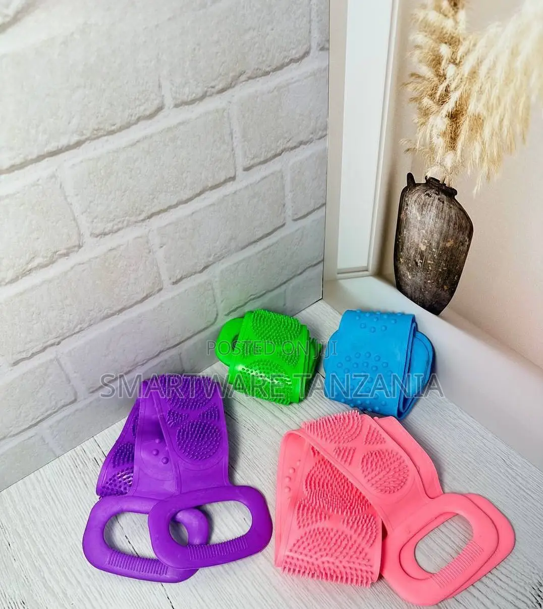 Silicone Body Back Scrubber Bath Brush Massage Strap V1199