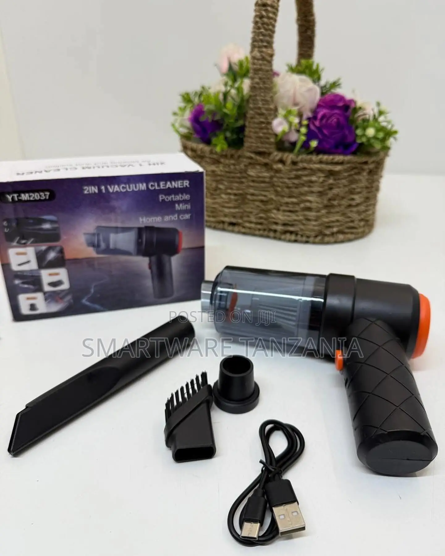 Yt-m2037 2-in-1 Portable Mini Vacuum Cleaner Home Car Usb