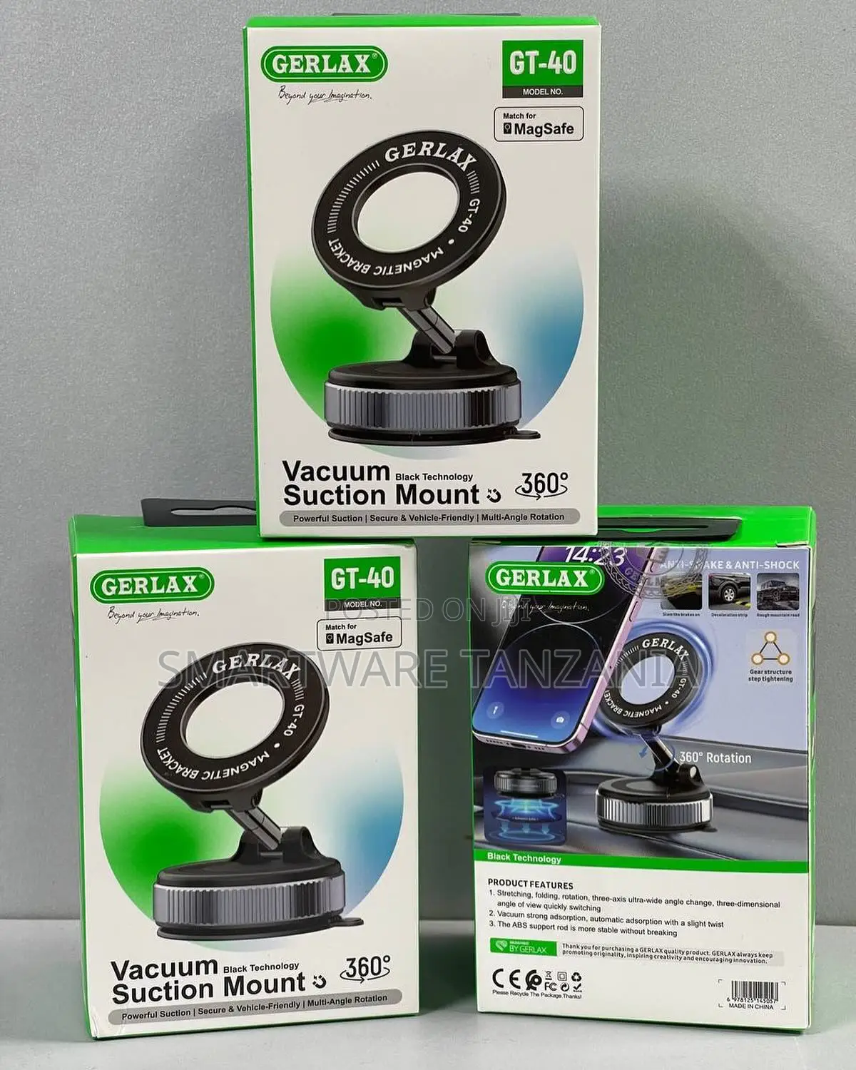 Gerlax Gt-40 Magsafe Magnetic Car Phone Mount 360 Rotation