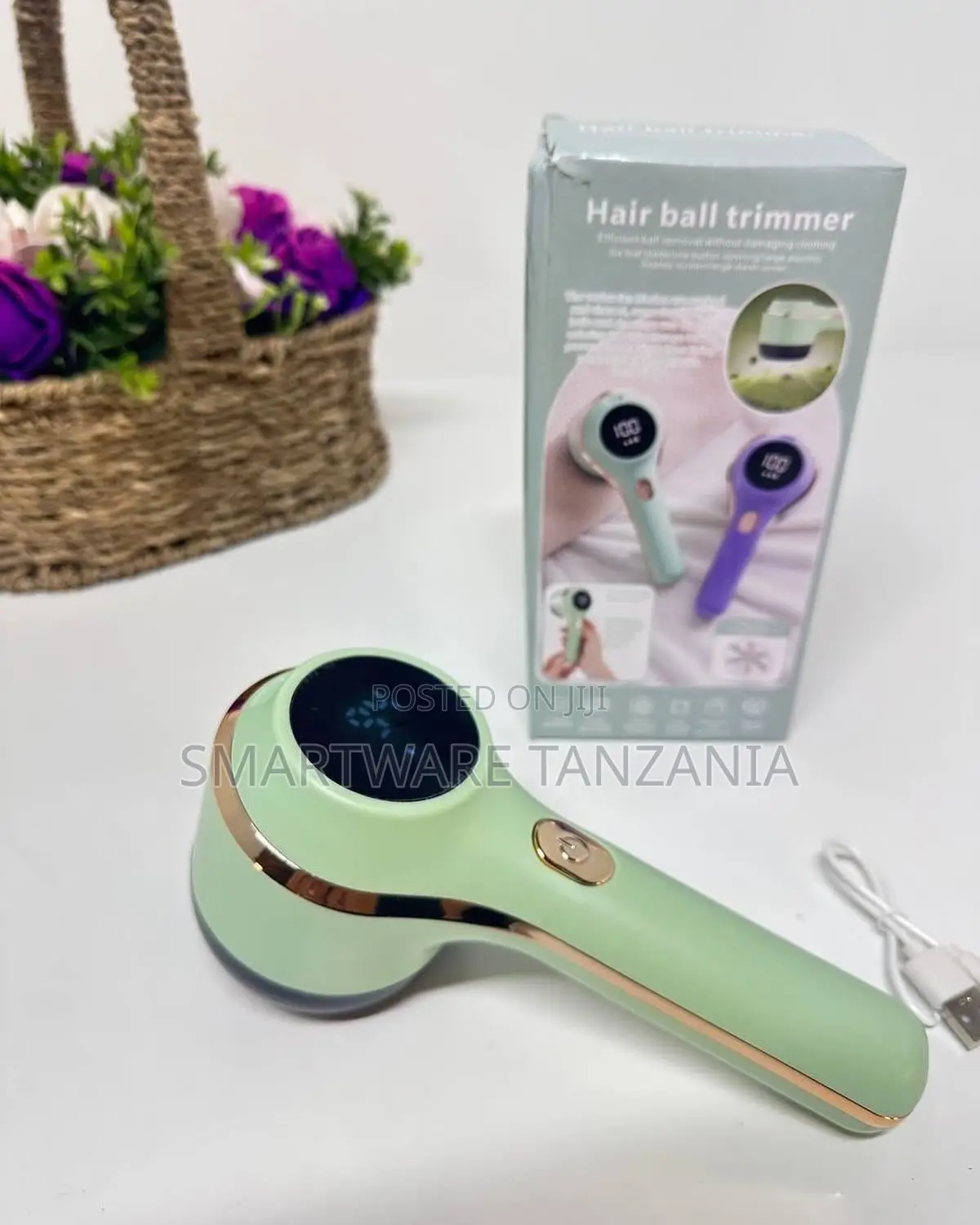 Hair Ball Trimmer Led Display Fabric Shaver Green Usb Charge