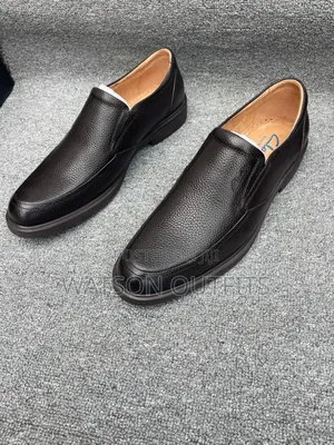 Men's Leather Shoes One Colour Nice Black Very Original
