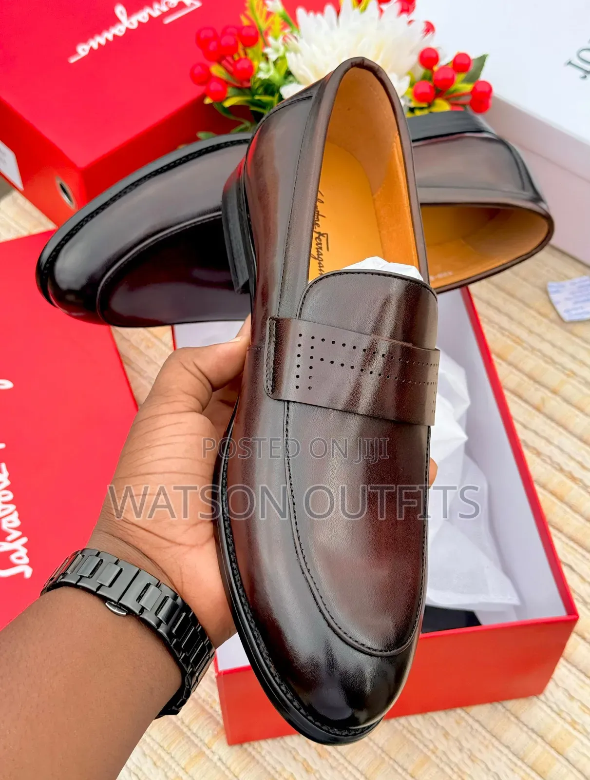Salvatore Feragamo Brand Men's Genuine Leather Shoes Originally Nice
