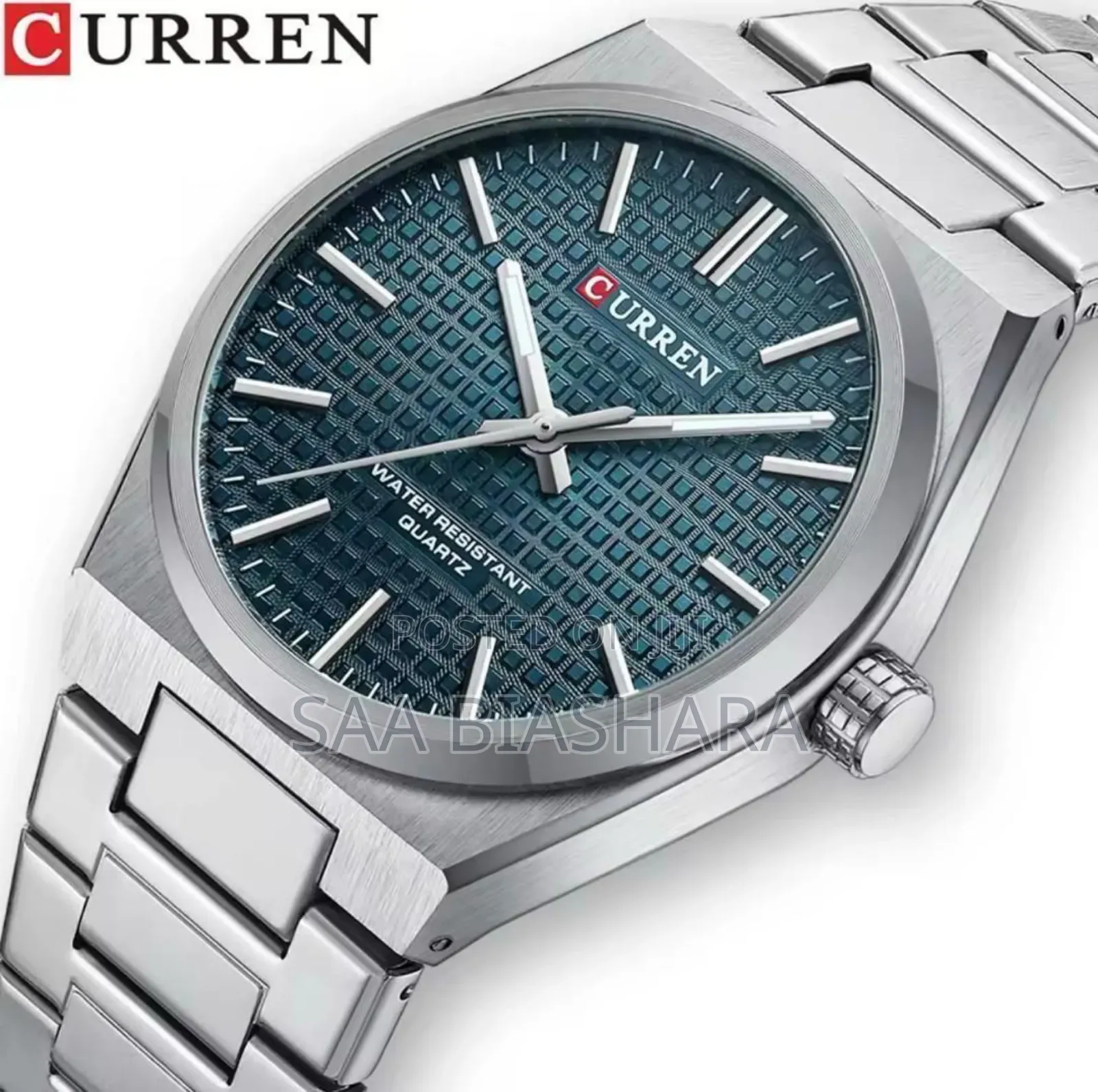 Curren 8439 Men's Quartz Fashion Watch Silver and Blue
