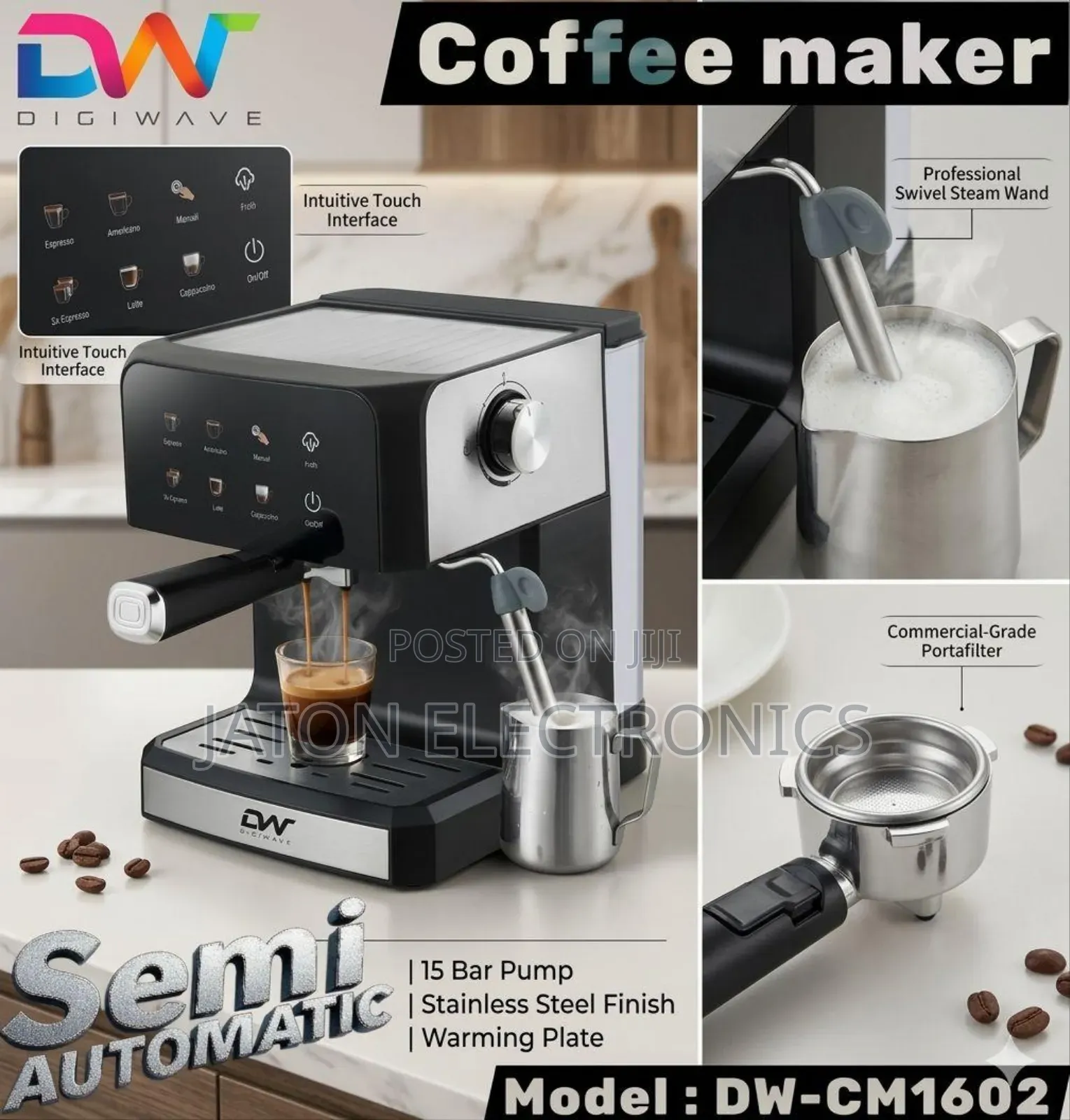 Digiwave Semi Automatic Coffee Maker