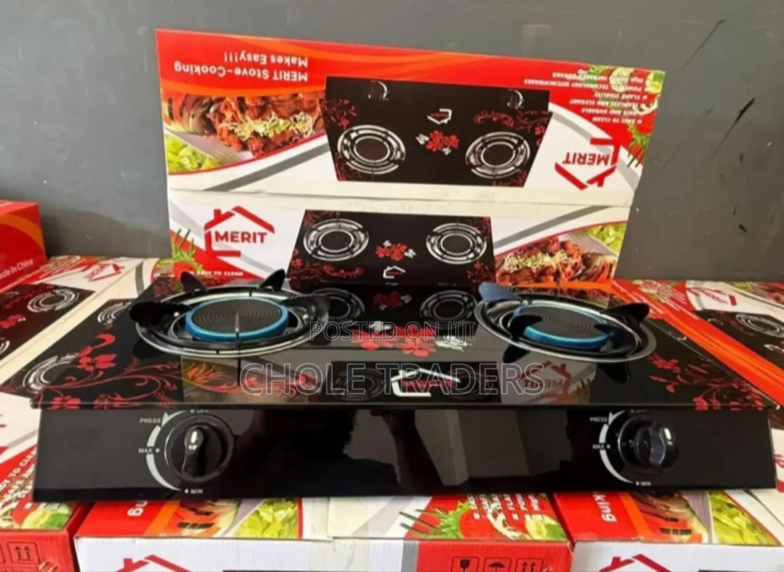Merit 2-Burner Gas Stove Cooking
