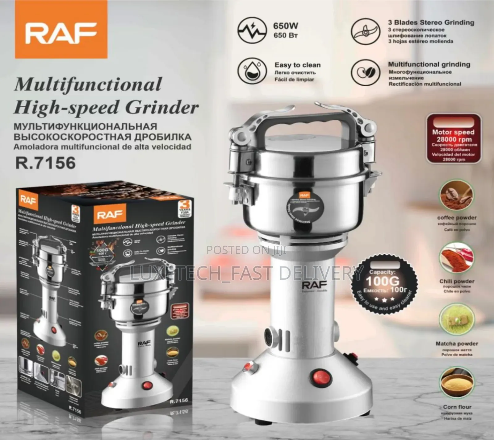 Raf 100 Grams Multifunctional High-Speed Grinder R.7156