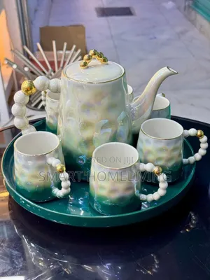 Ceramic 8 Piece Rotating Tea Set