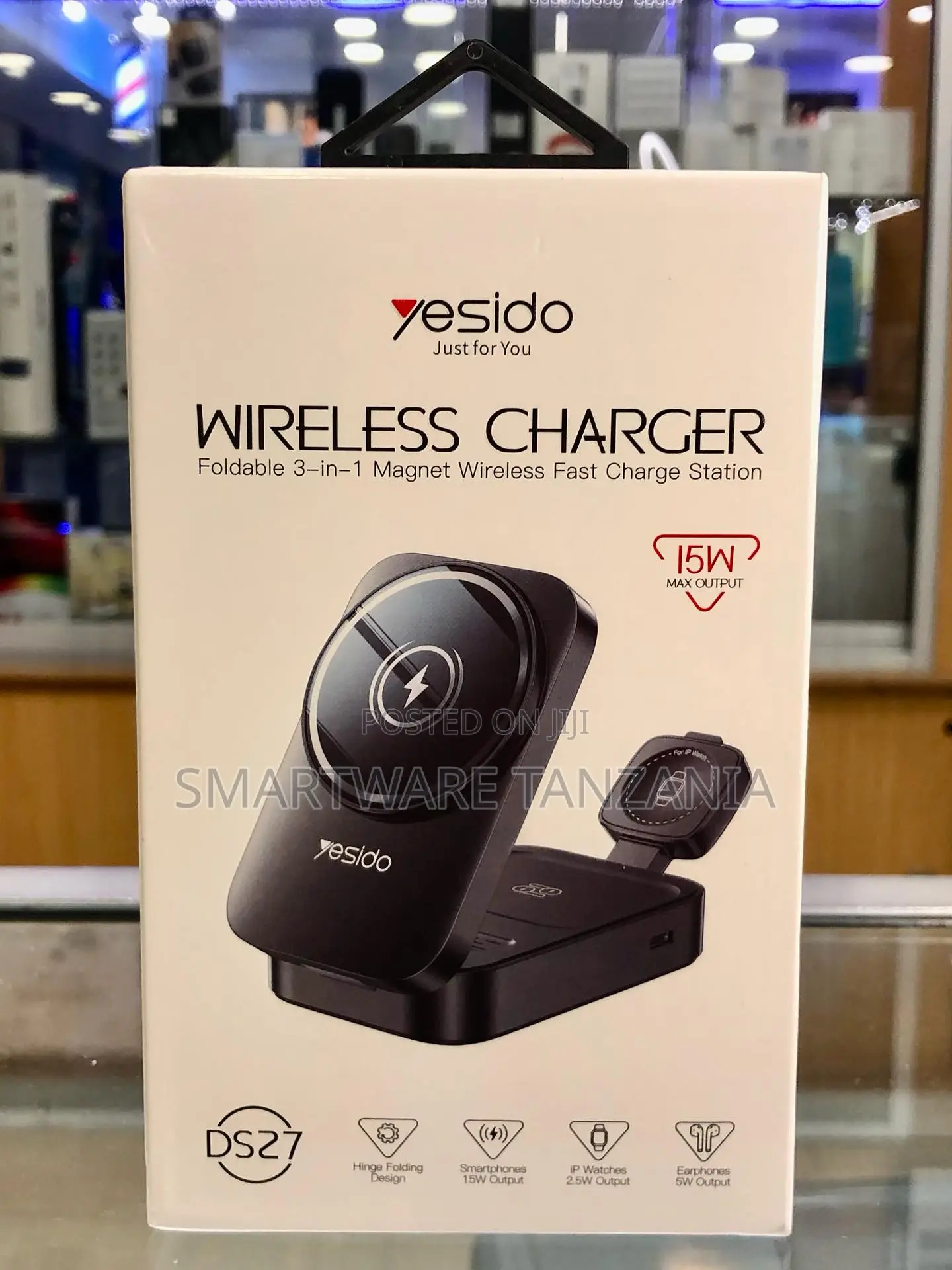 Yesido Ds27 3-in-1 Foldable Magnetic Wireless Charger 15w