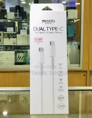 Yesido Ca154 Dual Type-C to Type-C 60w Pd Cable 100cm
