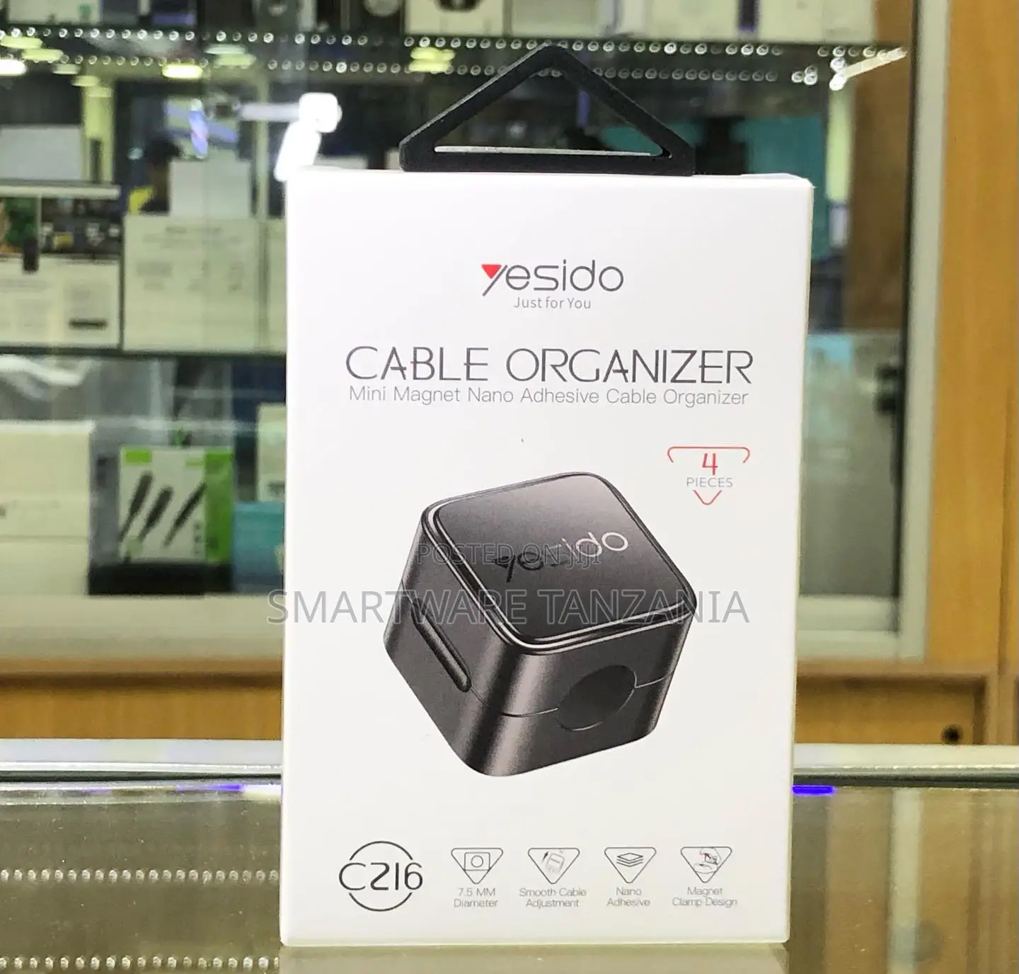 Yesido C216 Mini Magnet Nano Adhesive Cable Organizer Black