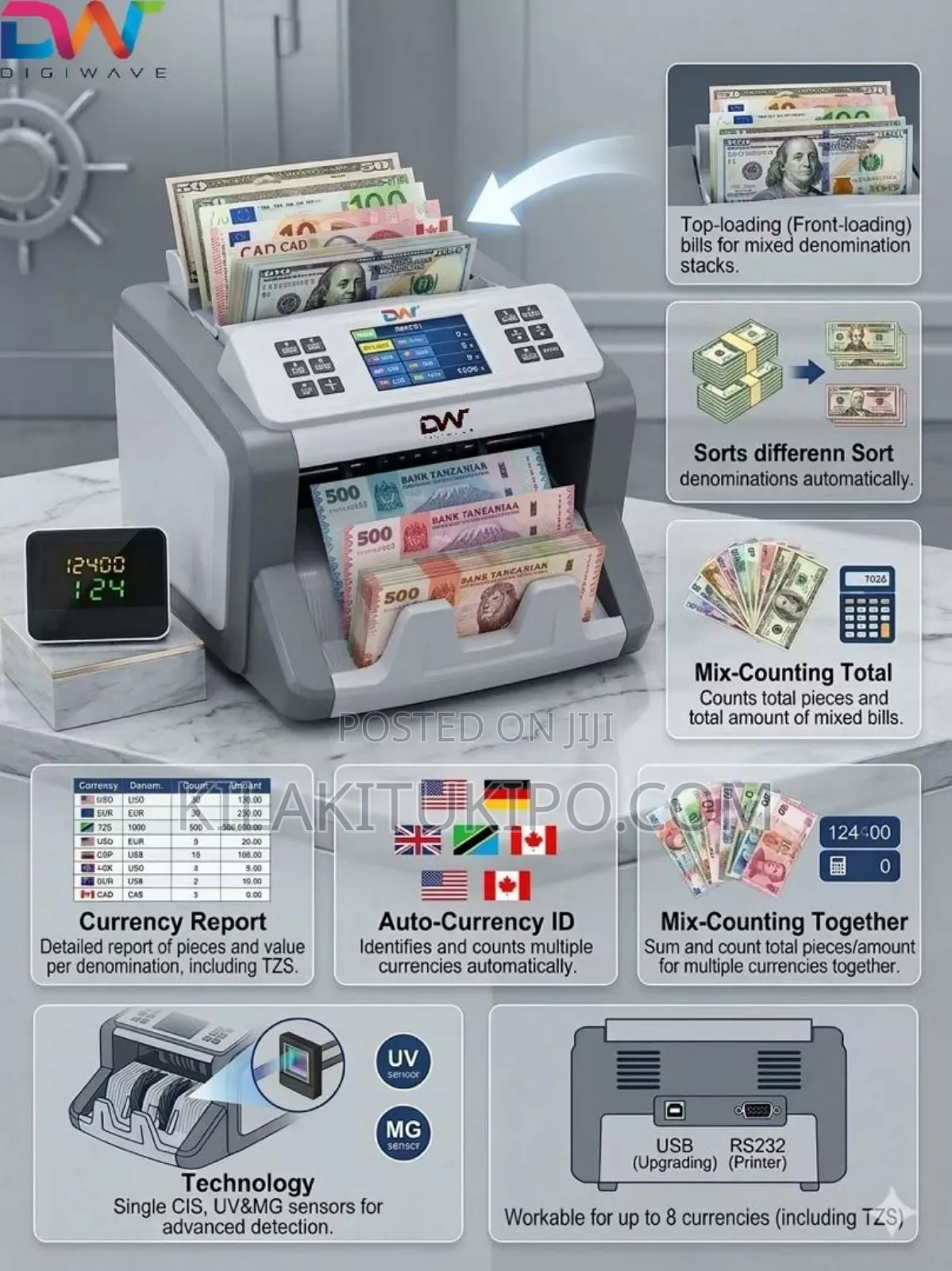 8 Currencies Bill Counter Machine