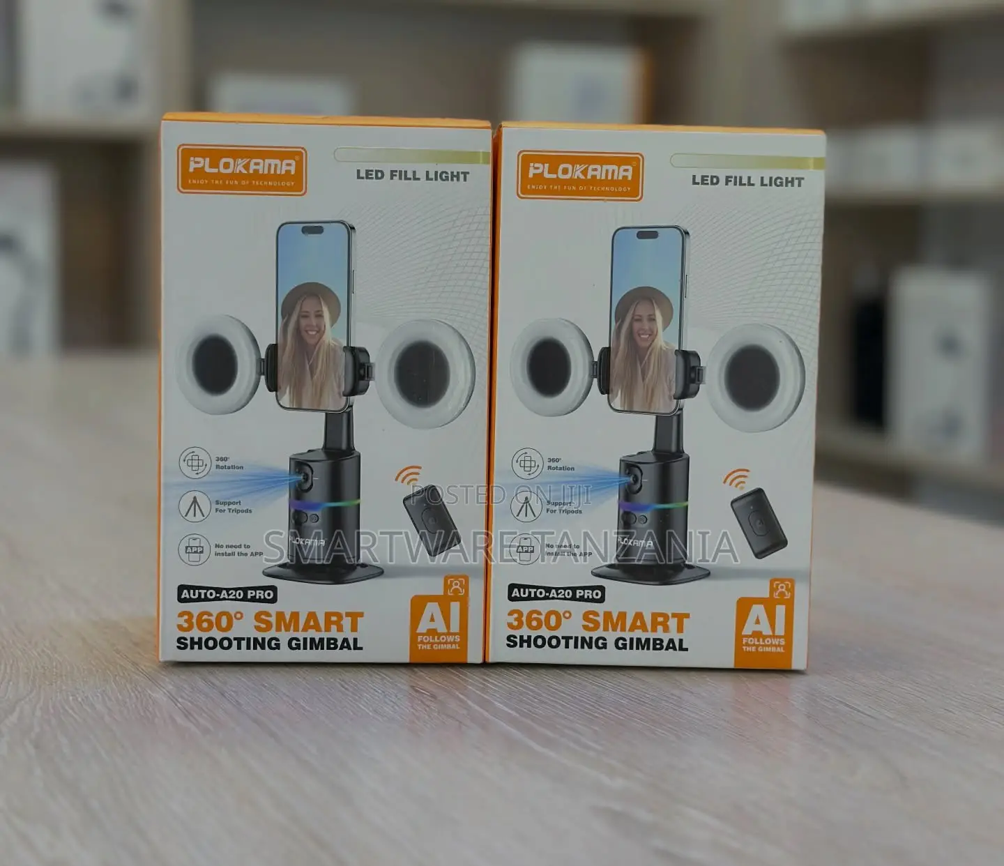 Plokama Auto-A20 Pro 360 Ai Gimbal With Led Fill Light
