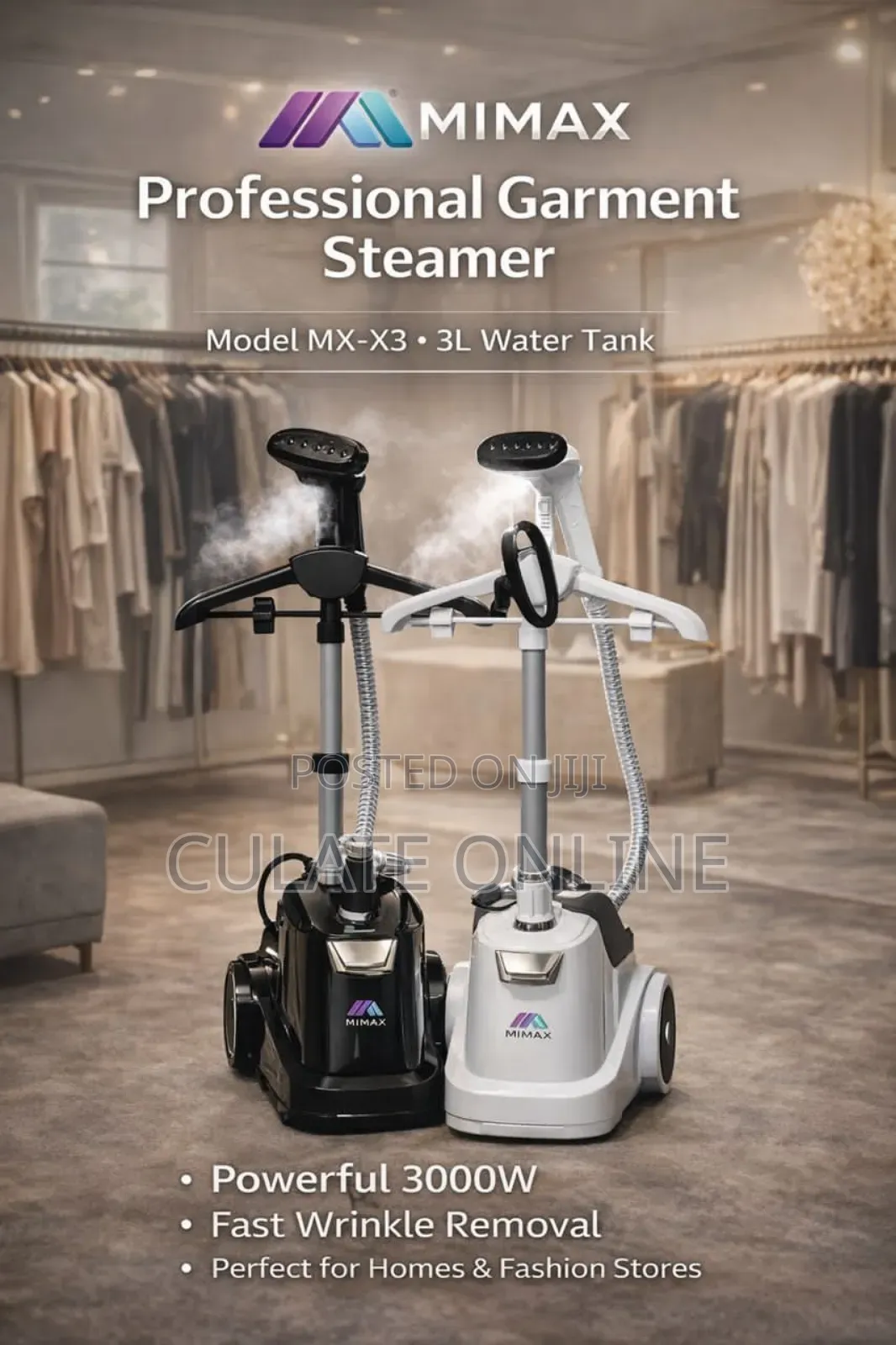 3ltrs Mimax Proffessional Garmet Steamer / Pasi Ya Kusimama