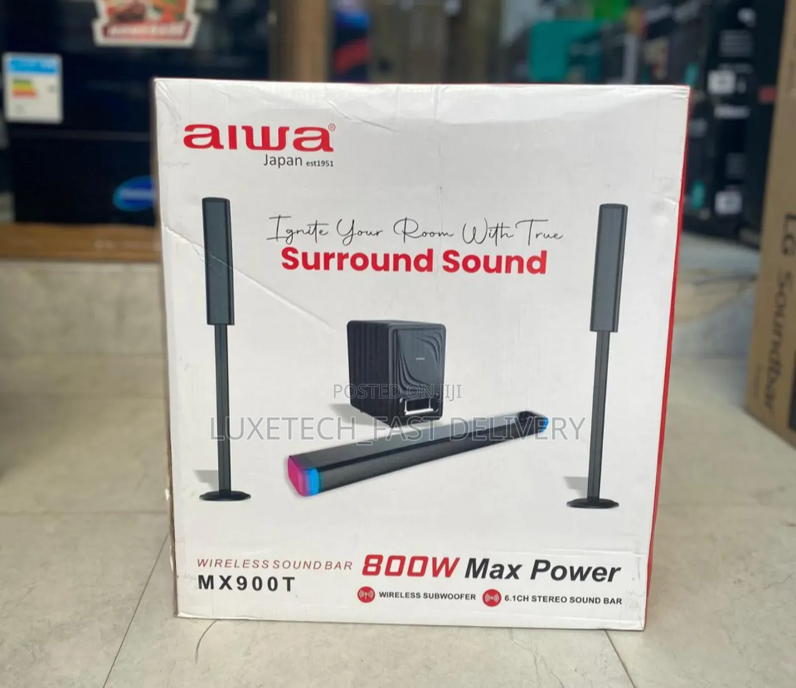 Aiwa 800w Wireless Soundbar and 6.1.2 Channel Home Theater System